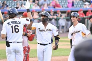 Stokes Jr. Homers and Drives in Four as Revs Win Weekend Opener vs. Lancaster