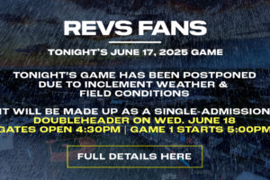 06/17 — REVS VS. FLYING BOXCARS GAME POSTPONED 