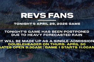 Revs vs. Ghost Peppers April 29 Postponed